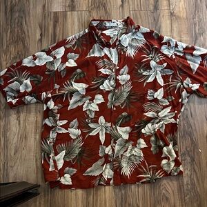 🔥Pierre Cardin Red and White Tropical Shirt